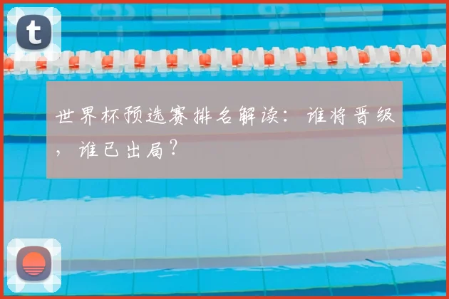 世界杯预选赛排名解读：谁将晋级，谁已出局？